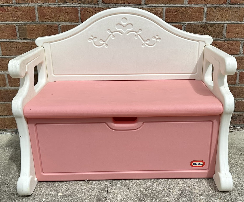 Vintage Little Tikes Pink Bench Chest Victorian Style Great