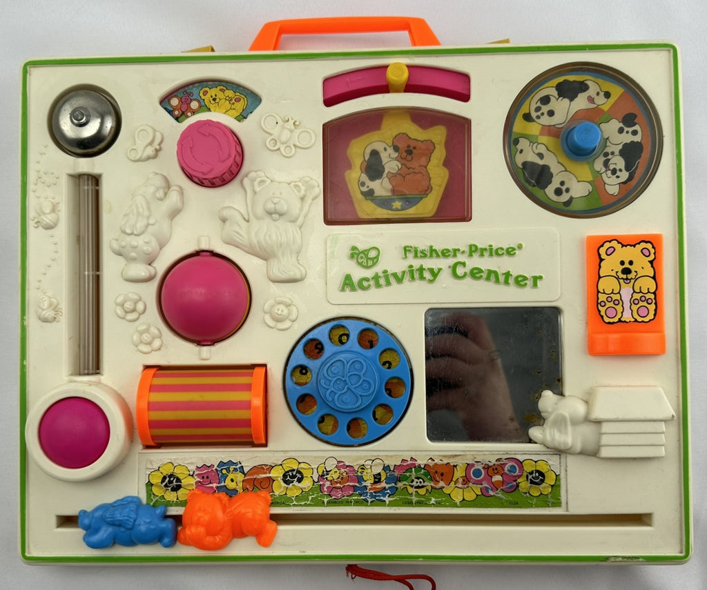 Crib Busy Box Activity Center with Straps - 1984 - Fisher Price