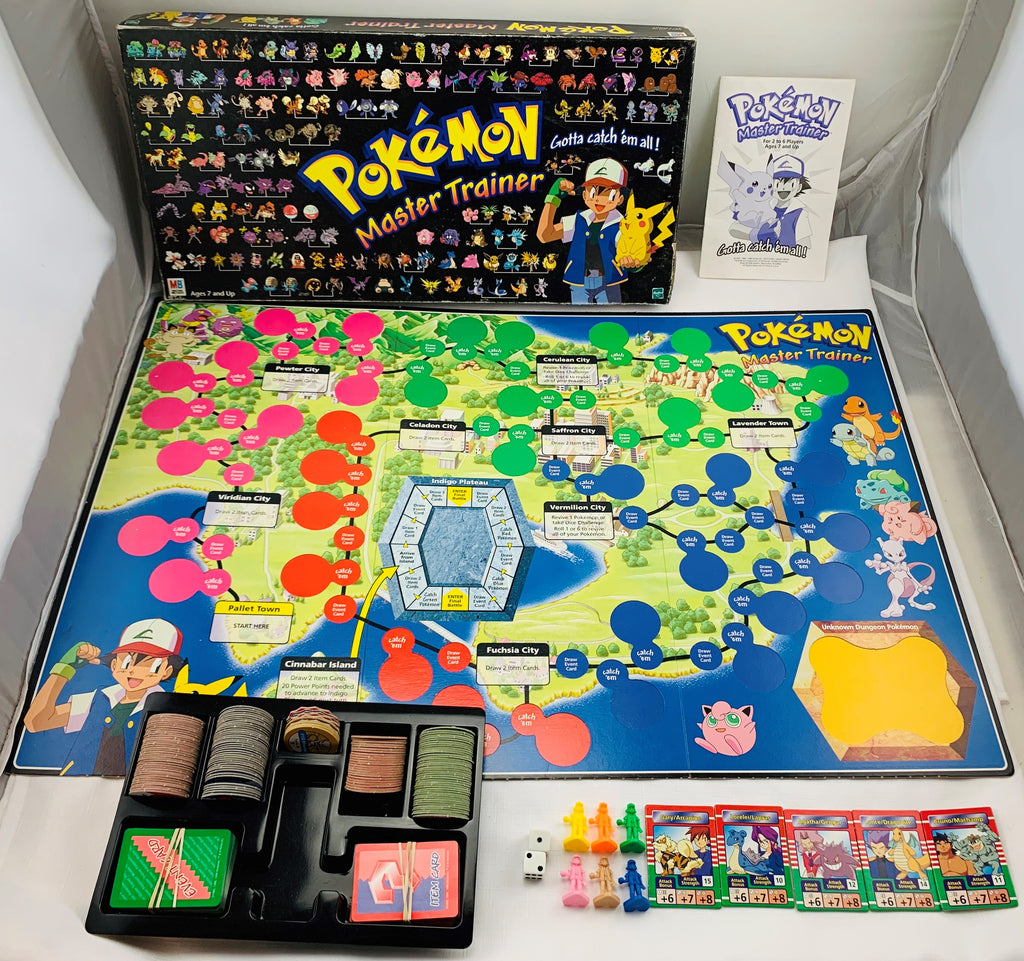 pokemon card game 1999 Pokémon Master Trainer Game - 1999 - Milton Bradley - Great Condition