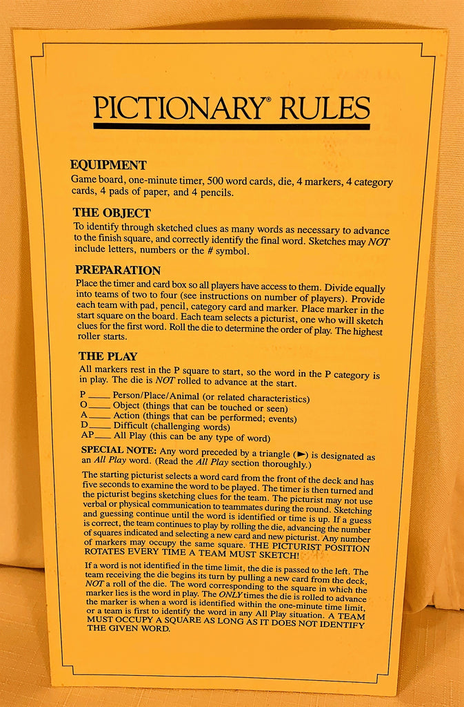 Pictionary Mania Instructions