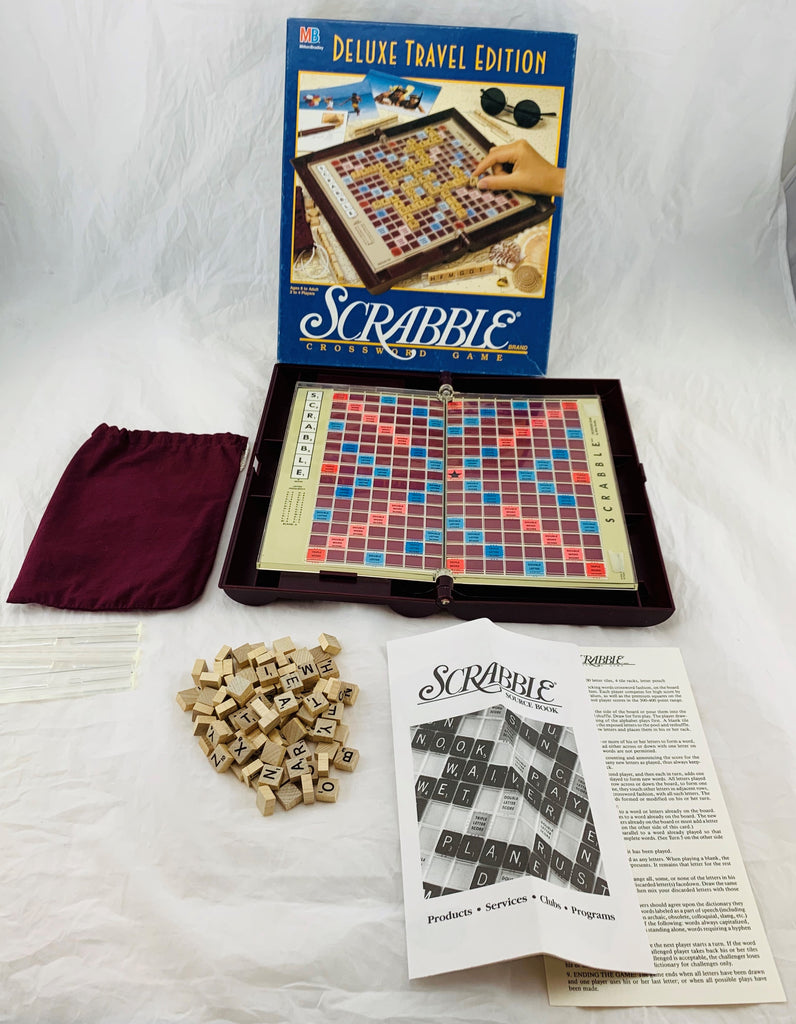 Deluxe Travel Scrabble Game - 1999 - Milton Bradley - Great