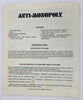 Anti-Monopoly II Game - 1973 - Talicor - Never Played