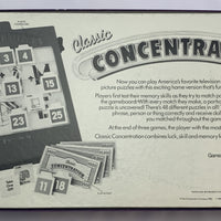 Classic Concentration Game - 1988 - Pressman - Great Condition