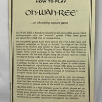 Oh-Wah-Ree Game - 1976 - Avalon Hill - Very Good Condition