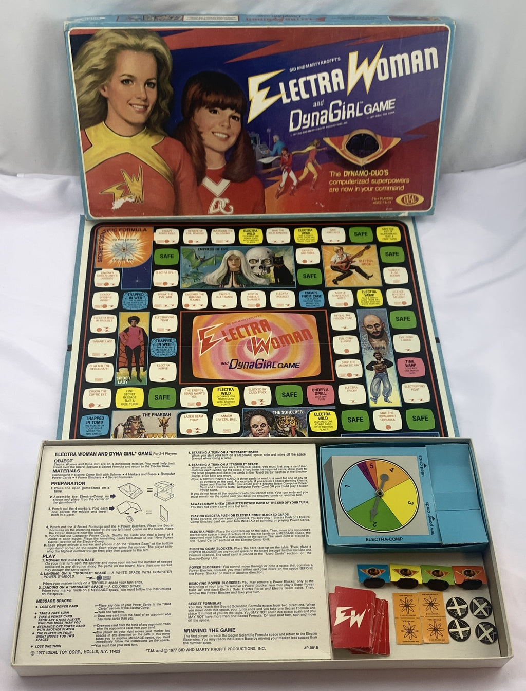 Electra Woman and Dyna Girl Game - 1977 - Ideal - Very Good Condition
