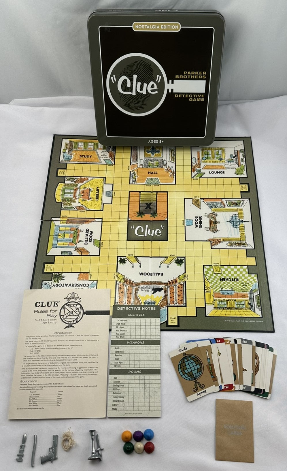 Clue Nostalgia Game - 2012 - Parker Brothers - Great Condition