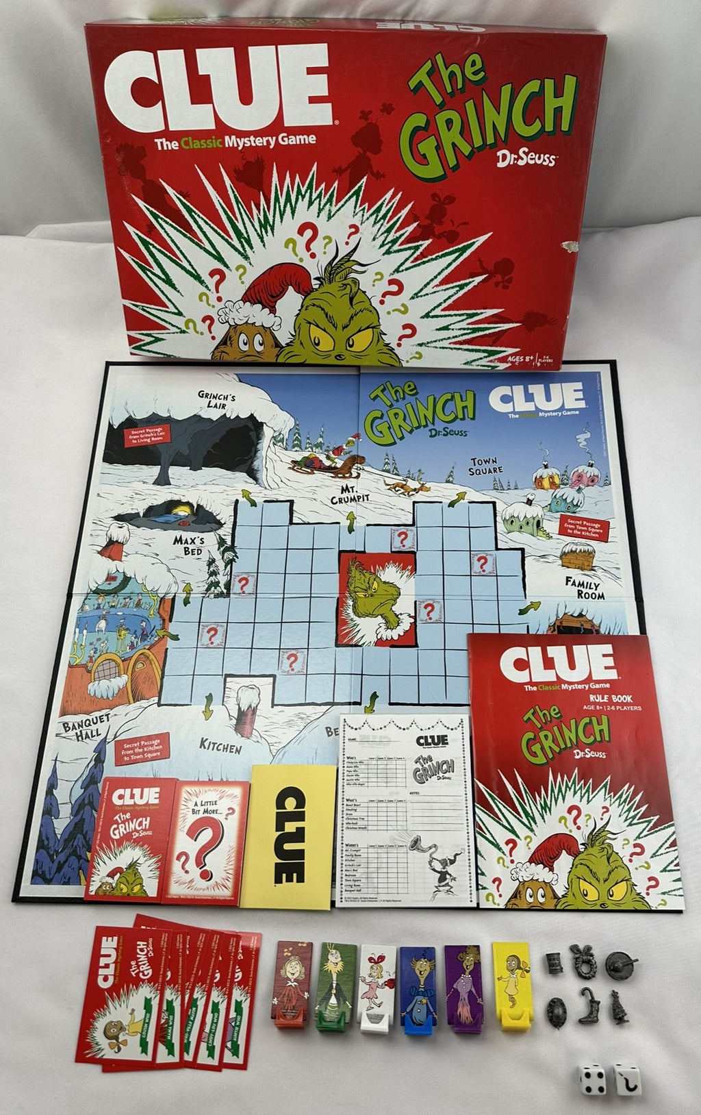 Dr. Seuss The Grinch Game of Clue - 2022 - Hasbro - Great Condition