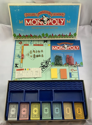 Deluxe Monopoly Game (White Box) - 1984/91 - Parker Brothers - Very Good Condition