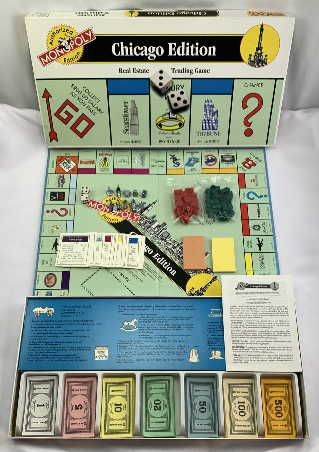 Chicago Edition Monopoly Game - 1996 - USAopoly - Great Condition