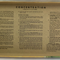 Concentration Game 1st Edition - 1959 - Milton Bradley - Great Condition