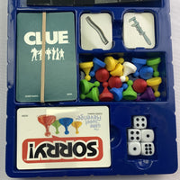 Family Game Night Book and 4 Pack Games Set Scrabble, Clue, Sorry, Yahtzee - 2001 - Hasbro - Good Condition