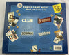 Family Game Night Book and 4 Pack Games Set Scrabble, Clue, Sorry, Yahtzee - 2001 - Hasbro - Good Condition