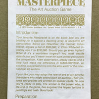 Masterpiece Art Auction Game - 1970 - Parker Brothers - Great Condition