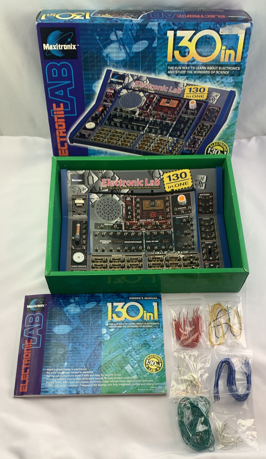 130 in One Electronic Project Kit - Maxitronix - Science Fair - Good Condition