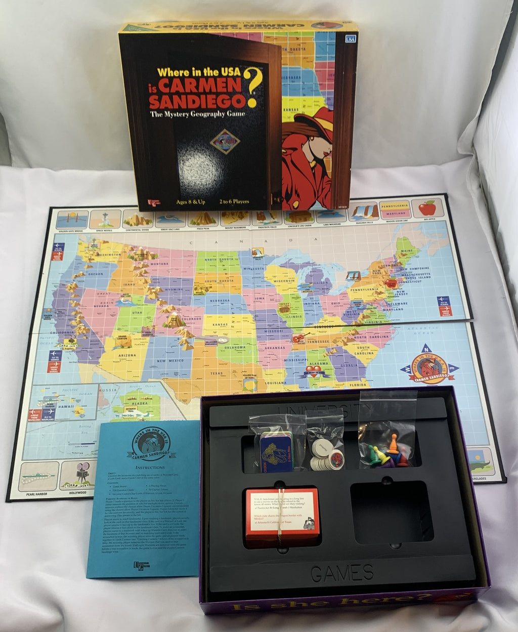 Where in the USA is Carmen Sandiego? Board Game - 1993 - University Games - Great Condition