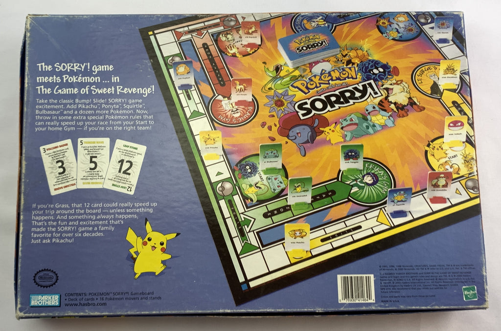Sorry! The Pokemon Edition Game - 2000- Parker Brothers - Very Good Co | Mandi's Attic Toys Sorry! The Pokemon Edition Game - 2000- Parker Brothers - Very Good Co | Mandi's Attic Toys