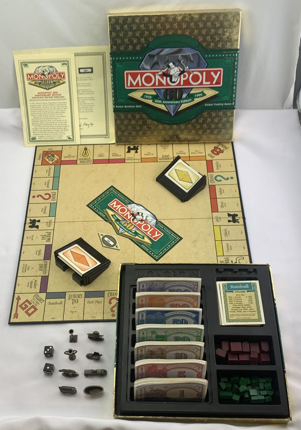 60th Anniversary Monopoly Game - 1995 - Parker Brothers - Great Condition