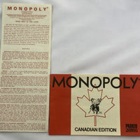 Monopoly Game Canada Edition - 1982 - Parker Brothers - Very Good Condition