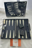 Deluxe Suede Backgammon Set 15" x 10" Gray/White - Complete - Great Condition