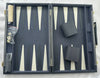 Deluxe Suede Backgammon Set 15" x 10" Gray/White - Complete - Great Condition