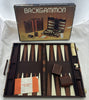 Backgammon Set 17 1/2" x 11" Brown/White - Complete - Great Condition