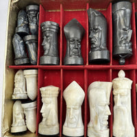Ganine Gothic Chess Set Tournament Edition - 1957 - Pacific Game Co - Very Good Condition