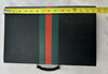 15 1/2" x 10" Backgammon Game in Black Case White and Red Chips - Complete - Great Condition