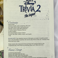 The Wonderful World of Disney Trivia 2: The Sequel Game - 2000 - Mattel - New