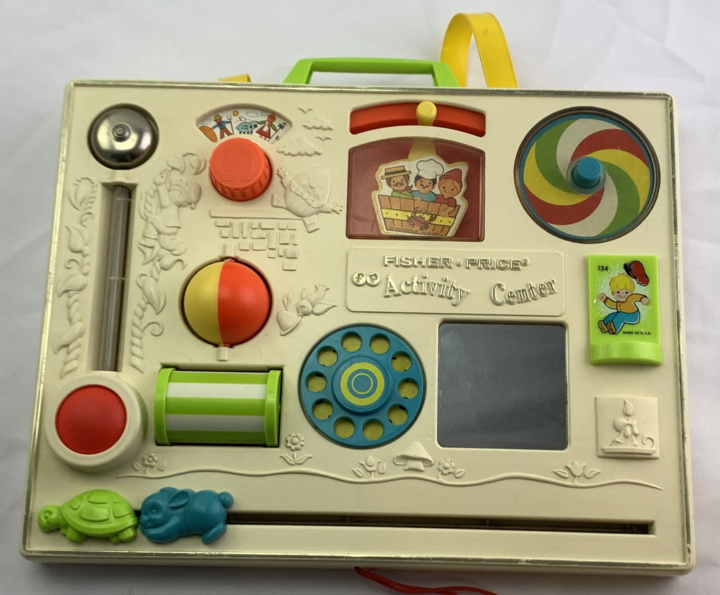 busy box fisher price Crib Activity Center with Straps - 1988 - rattling elephant pal. Fisher-price Busy Buddies Gift Set,