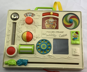 Crib Busy Box Activity Center with Straps - 1973 - Fisher Price - Great Condition