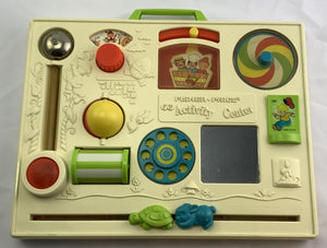 activity center baby box fisher price Crib Busy Box Activity Center with Straps - 1973 - Fisher Price - Grea