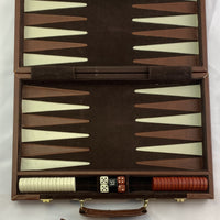 Backgammon Game 15.5" x 9.5" Felt Case - Complete - Great Condition