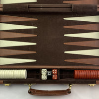 Backgammon Game 15.5" x 9.5" Felt Case - Complete - Great Condition