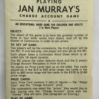 Jan Murray's Charge Account TV Word Game - 1961 - Transogram - Great Condition