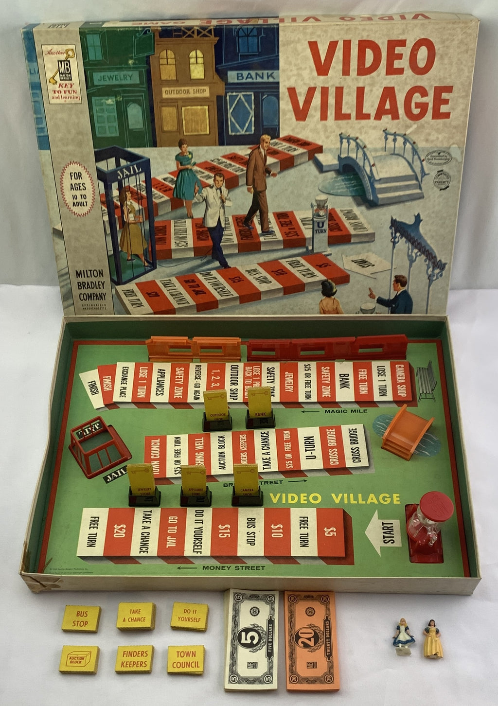 Video Village Board Game - 1960 - Milton Bradley - Great Condition