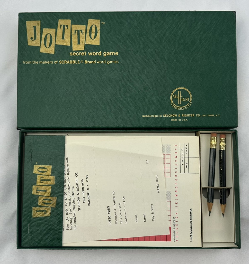 Jotto Secret Word Game - 1967 - Selchow & RIghter - Great Condition