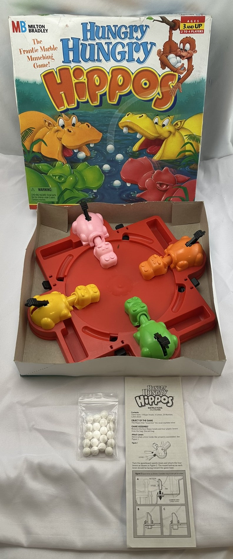 Hungry Hungry Hippos Game - 1994 - Milton Bradley - Great Condition