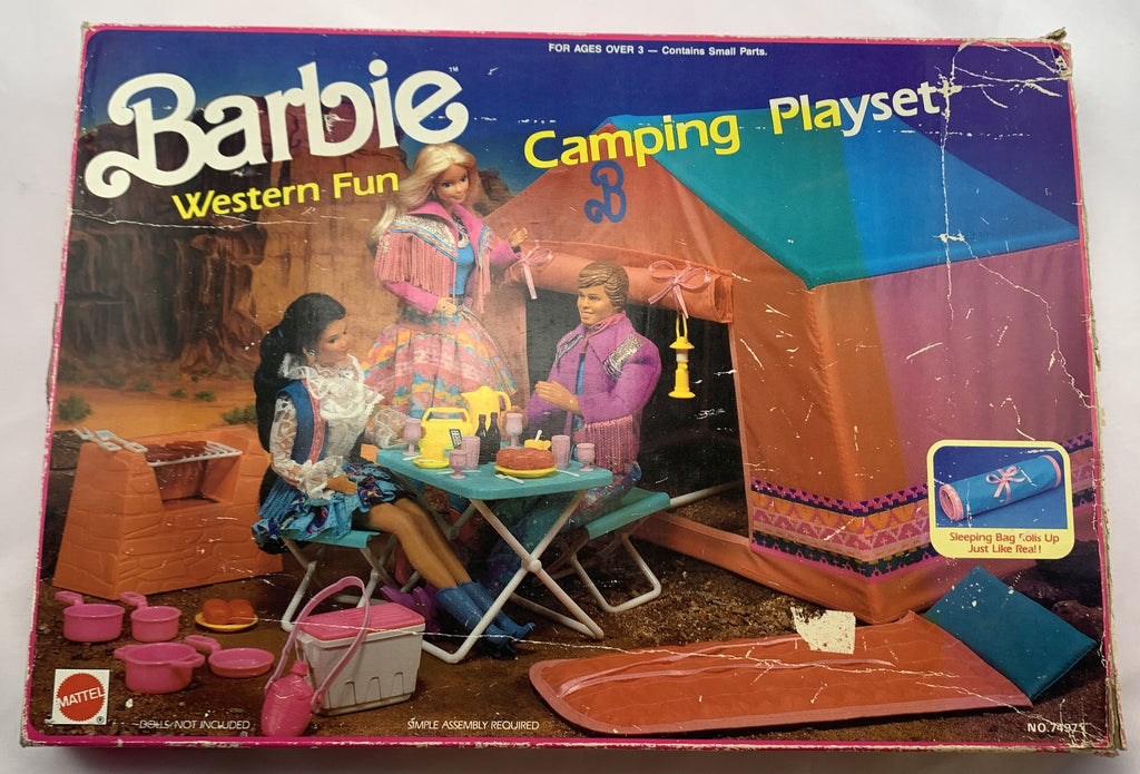 barbie zelt 90er Barbie Western Fun Camping Playset Some Pieces Sealed - 1990 - Very Go