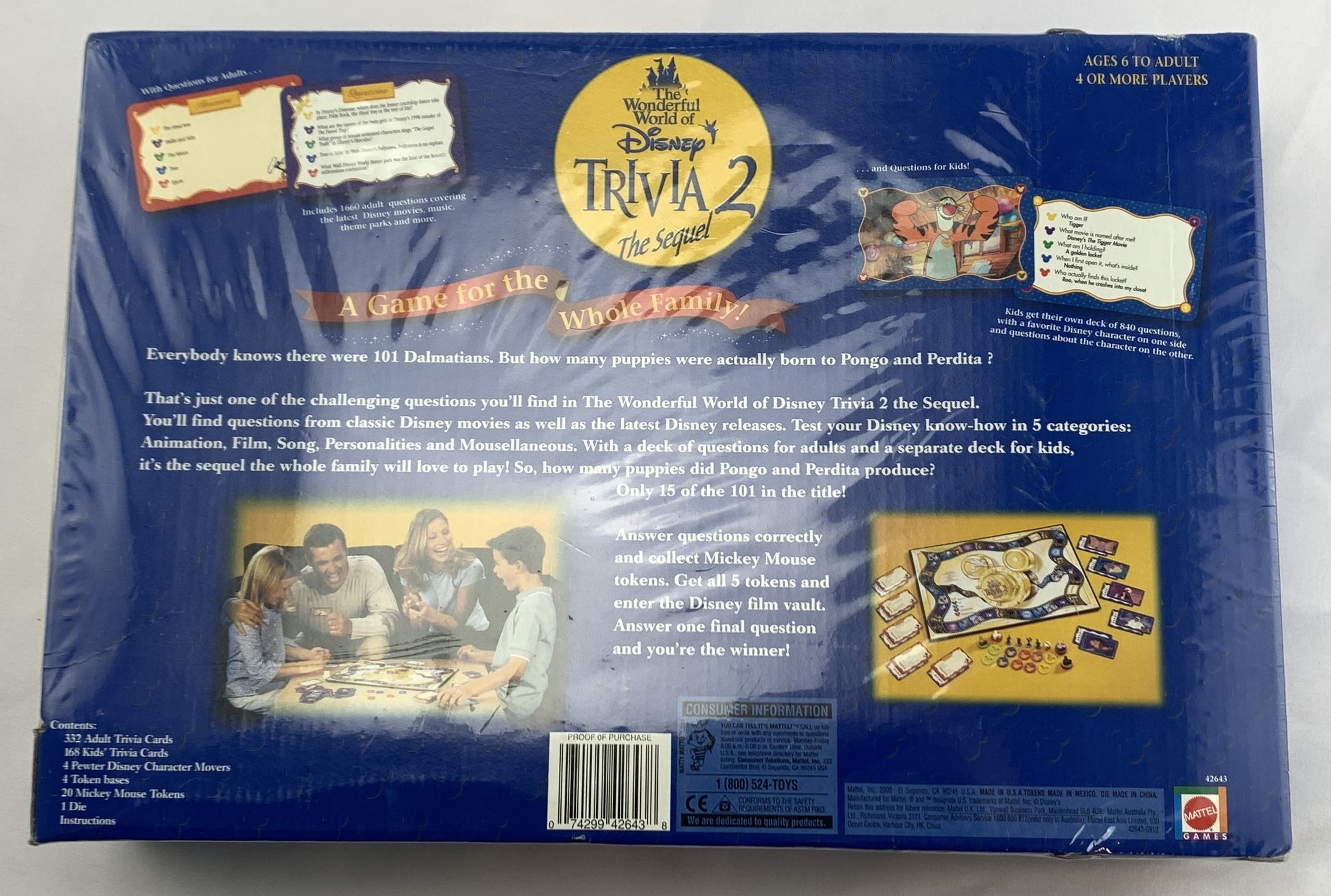 The Wonderful World of Disney Trivia 2: The Sequel Game - 2000 - Matte ...