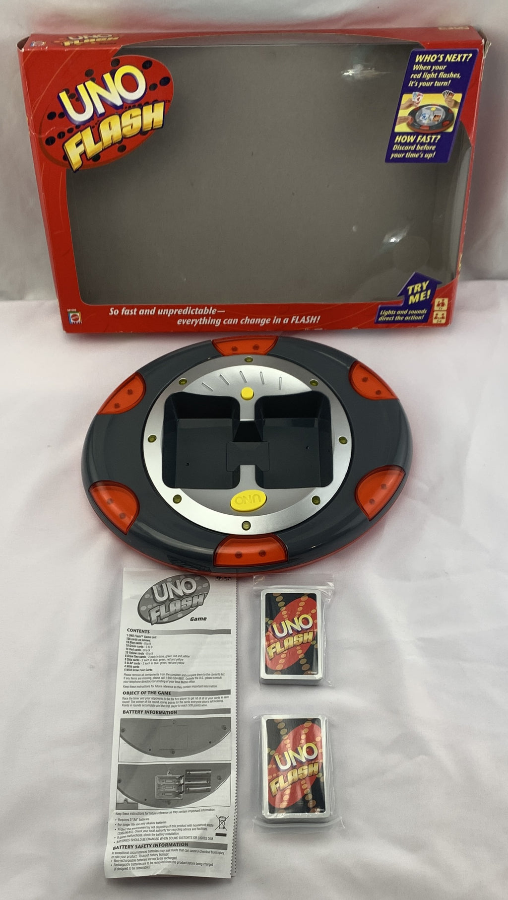Uno Flash Game - 2007 - Mattel - Great Condition