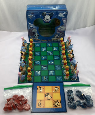 Disney Chess, Checkers, Tic Tac Toe Disney Store 3 Family Fun Games - 2004 - Hasbro - Great Condition