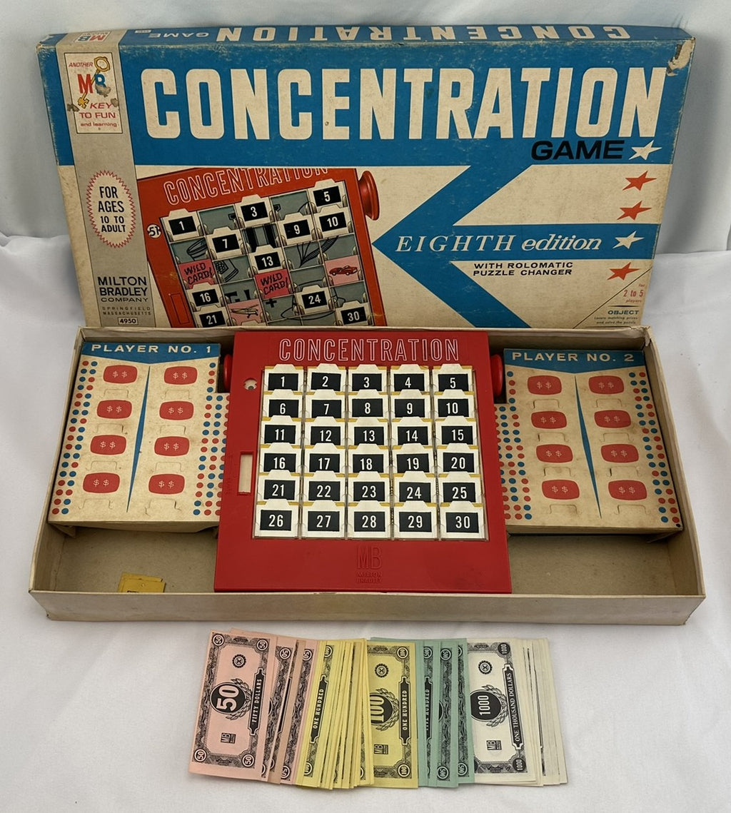 Concentration Game 8th Edition - 1968 - Milton Bradley - Good Condition