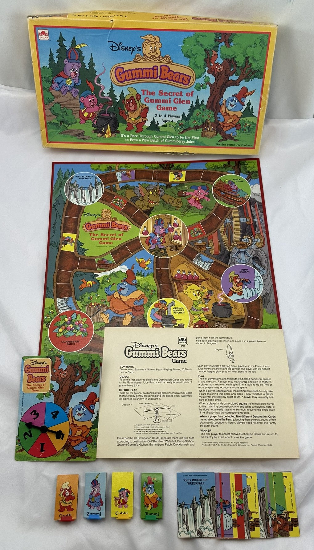 Disney Gummi Bears: The Secret of Gummi Glen Game - 1985 - Golden - Great Condition