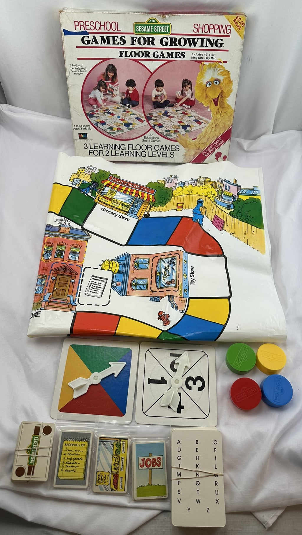 Sesame Street Preschool Games for Growing: Shopping Game - 1986 - International Games - Good Condition (Copy)