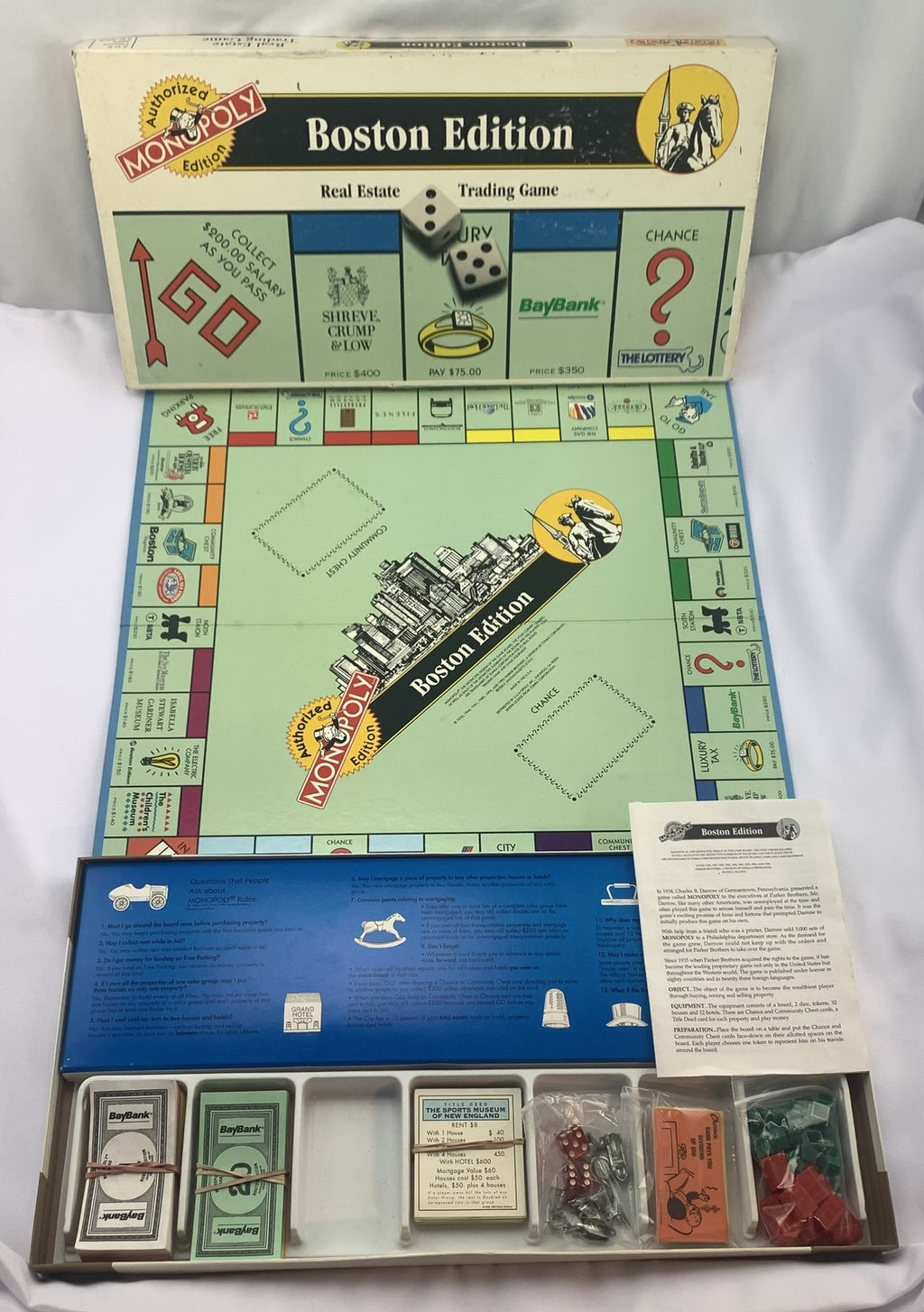 Boston Edition Monopoly Game - 1995 - USAopoly - Good Condition
