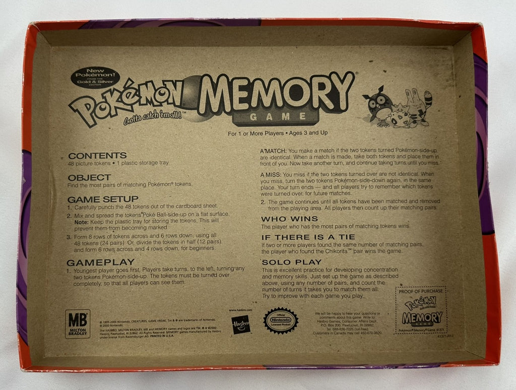 Pokemon Gold & Silver Memory Game - 2000 - Milton Bradley - Great Cond | Mandi's Attic Toys Pokemon Gold & Silver Memory Game - 2000 - Milton Bradley - Great Cond | Mandi's Attic Toys