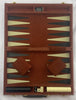 Reiss Backgammon Game 15 1/2" x 10" Red Courduroy - Complete - Great Condition