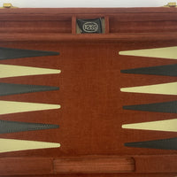 Reiss Backgammon Game 15 1/2" x 10" Red Courduroy - Complete - Great Condition