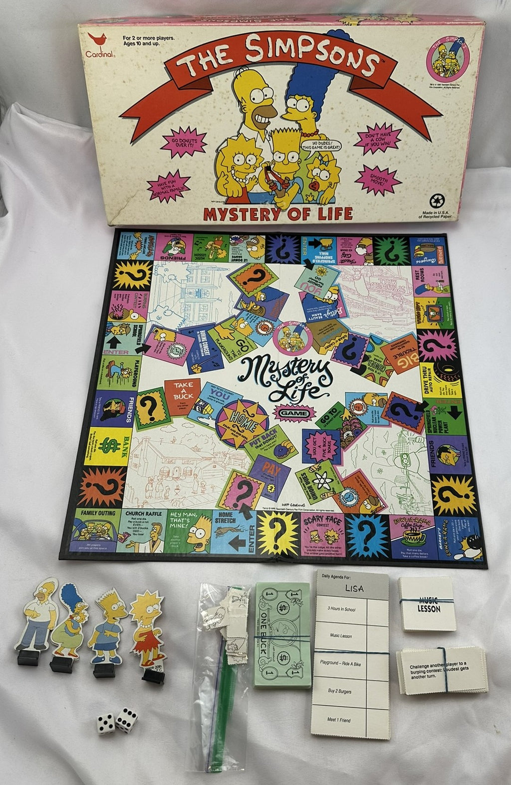 The Simpsons Mystery of Life Game - 1990 - Cardinal - Good Condition