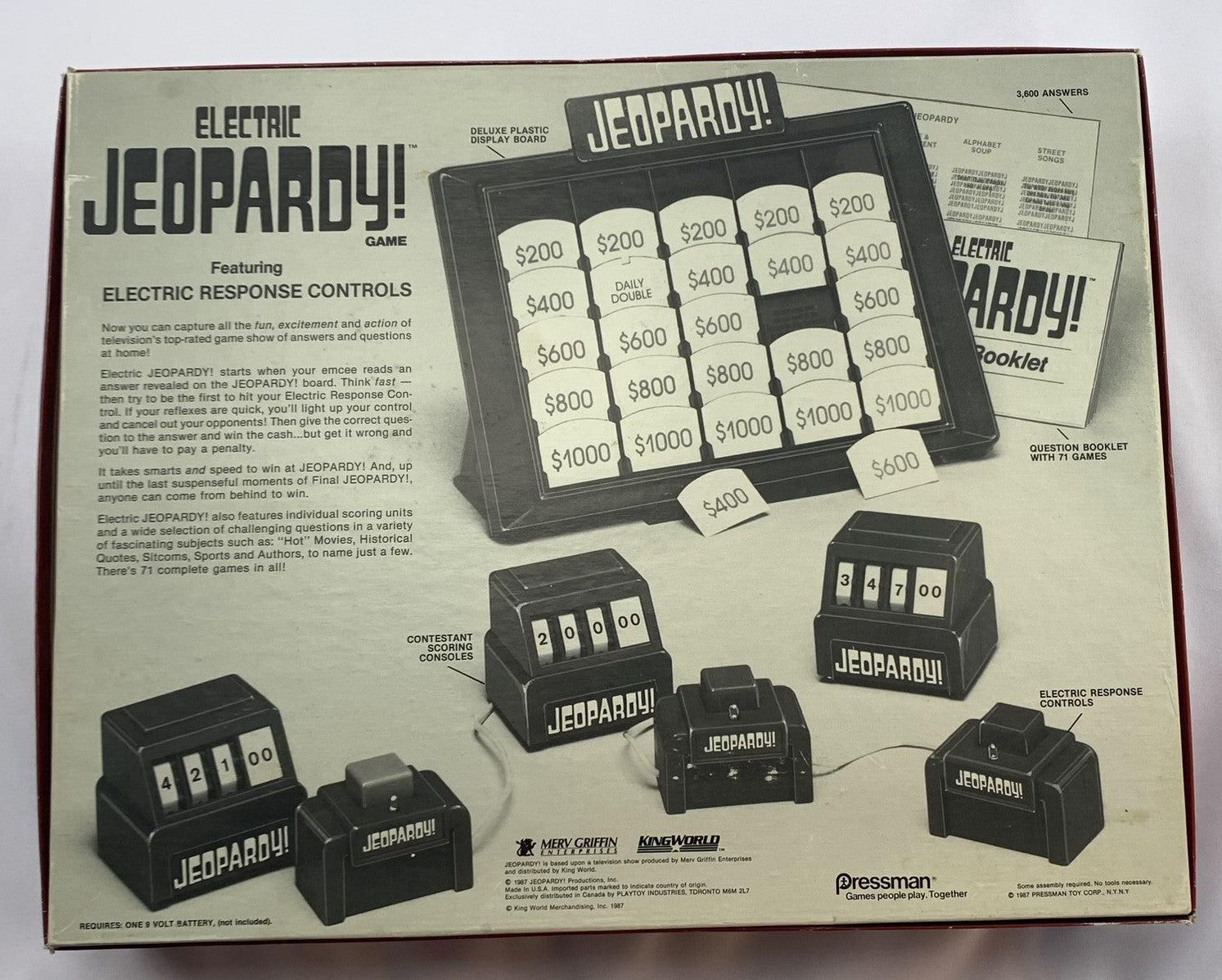 Electric Jeopardy Game 1987 Pressman Great Condition Mandi's Attic Toys